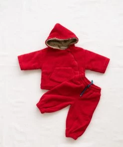 Fin & Vince Polar Fleece Hoodie - Chili
