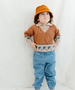 Fin & Vince Umbrella Sweater - Hazelnut/ Flax/ Vintage Blue