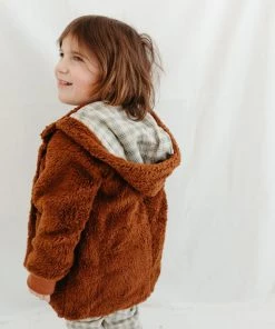 Fin & Vince Sherpa Coat - Hazelnut French Plaid Sale