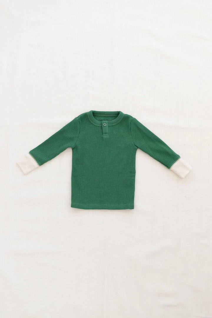 Fin & Vince Waffle Henley Top - Fern Sale 8 Fin & Vince Waffle Henley Top - Fern Sale