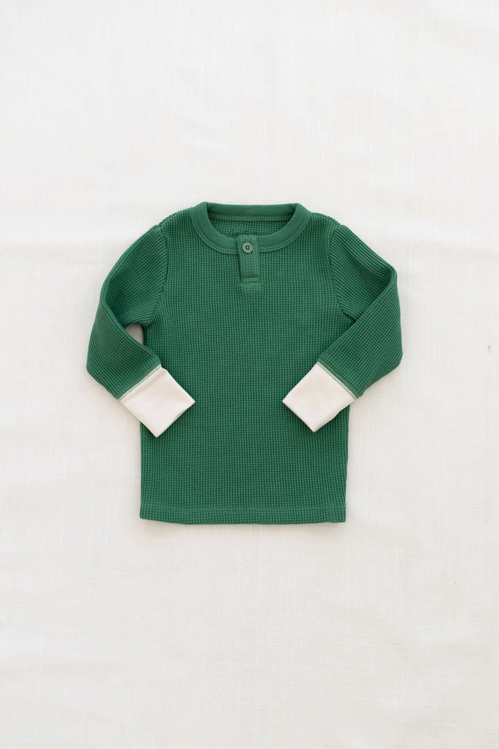 Fin & Vince Waffle Henley Top - Fern Sale 3 Fin & Vince Waffle Henley Top - Fern Sale