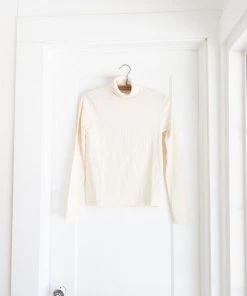 Fin & Vince Women's Ribbed Turtleneck - Milk Sale