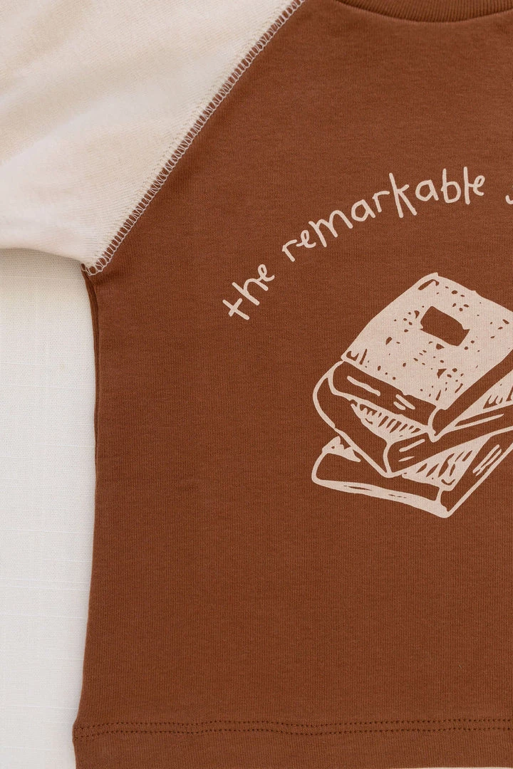 Fin & Vince Baseball Tee - Hazelnut Book Stack Sale 4 Fin & Vince Baseball Tee - Hazelnut Book Stack Sale