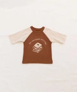 Fin & Vince Baseball Tee - Hazelnut Book Stack Sale
