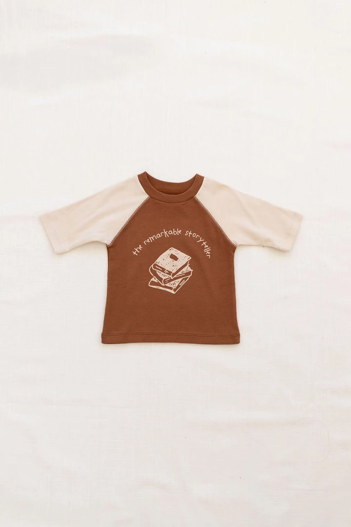 Fin & Vince Baseball Tee - Hazelnut Book Stack Sale 3 Fin & Vince Baseball Tee - Hazelnut Book Stack Sale