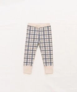 Fin & Vince Sale Ribbed Home Pant - Navy French Plaid