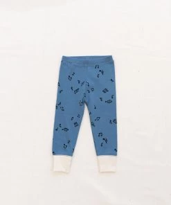 Fin & Vince Ribbed Home Pant - Vintage Blue Melody Sale