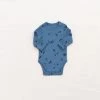 Fin & Vince Ribbed Long Sleeve Onesie - Vintage Blue Melody