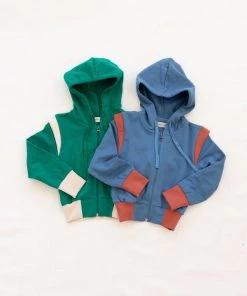 Fin & Vince Sale Hooded Jacket - Vintage Blue/ Tomato
