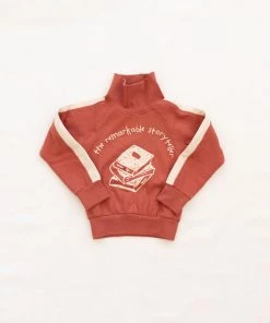 Fin & Vince Fleece Turtleneck - Book Stack - Tomato Sale
