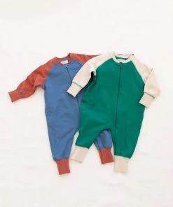Fin & Vince Sale Zip Romper - Vintage Blue/ Tomato 16 Fin & Vince Sale Zip Romper - Vintage Blue/ Tomato