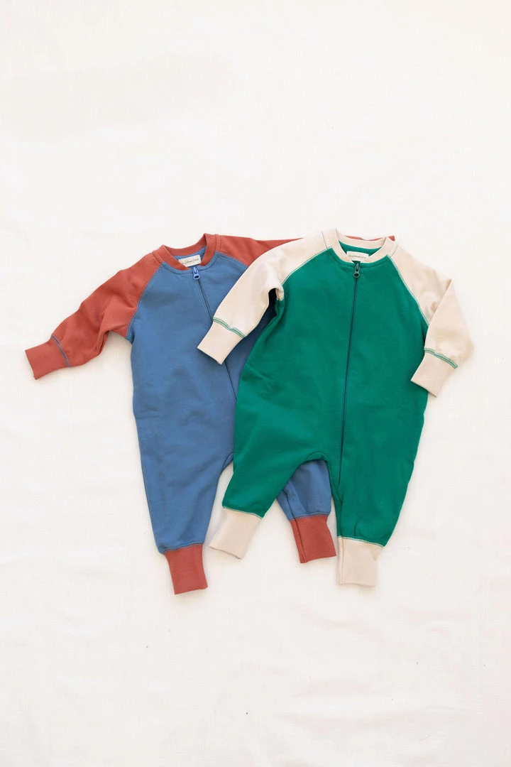 Fin & Vince Sale Zip Romper - Vintage Blue/ Tomato 9 Fin & Vince Sale Zip Romper - Vintage Blue/ Tomato