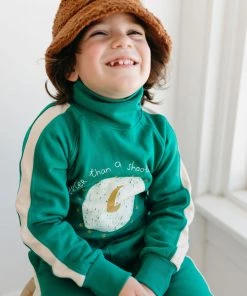 Fin & Vince Fleece Turtleneck - Shooting Star - Jade