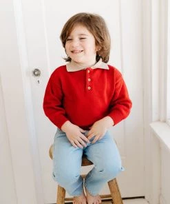 Fin & Vince Polo Sweater - Chili