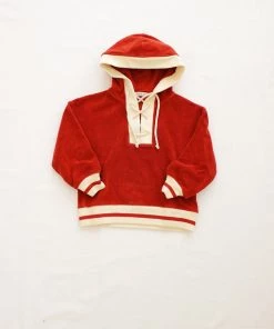 Fin & Vince Red, White And Blue Shore Sweatshirt - Brick Red/ Buttercream