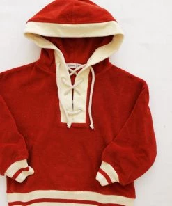 Fin & Vince Red, White And Blue Shore Sweatshirt - Brick Red/ Buttercream