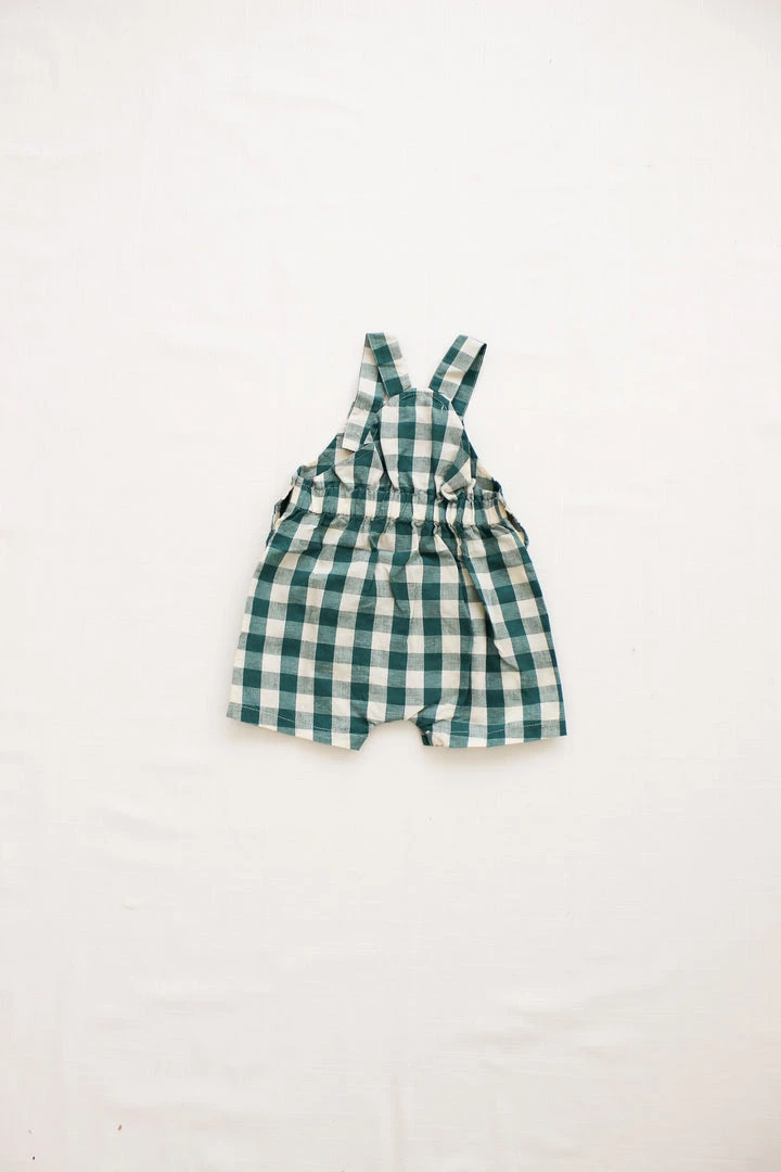 Fin & Vince Spring/summer Short Overall - Jade Check 5 Fin & Vince Spring/summer Short Overall - Jade Check