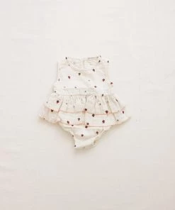 Fin & Vince Ruffle Onesie - Strawberries