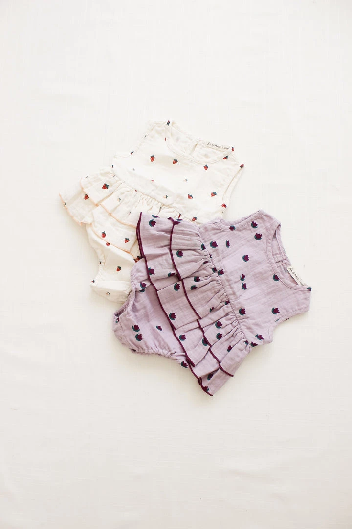 Fin & Vince Spring/summer Ruffle Onesie - Tulips 8 Fin & Vince Spring/summer Ruffle Onesie - Tulips