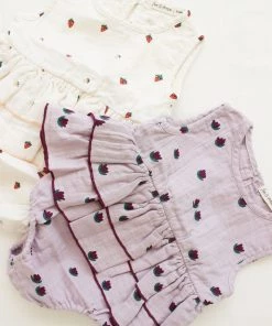Fin & Vince Ruffle Onesie - Strawberries