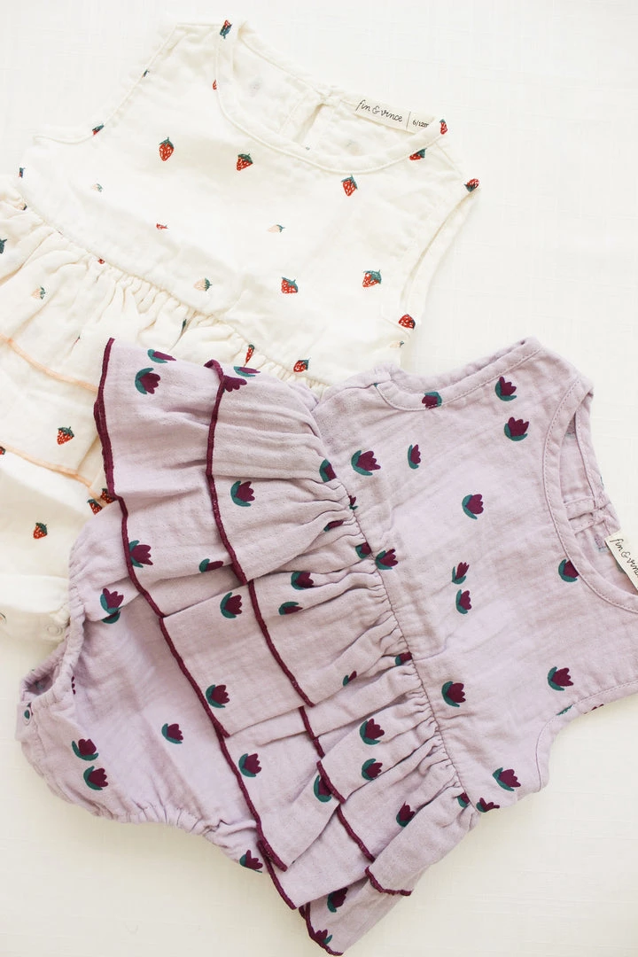 Fin & Vince Spring/summer Ruffle Onesie - Tulips 9 Fin & Vince Spring/summer Ruffle Onesie - Tulips