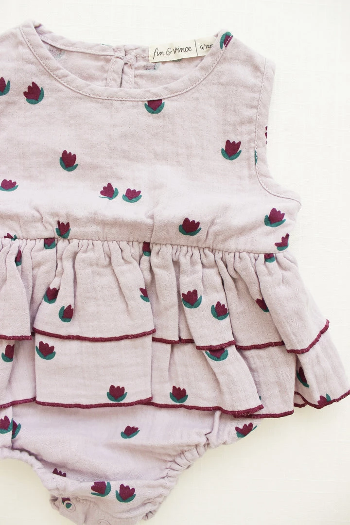 Fin & Vince Spring/summer Ruffle Onesie - Tulips 5 Fin & Vince Spring/summer Ruffle Onesie - Tulips