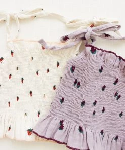 Fin & Vince Smocked Crop Blouse - Tulips Spring/summer