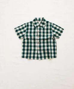 Fin & Vince Woven Button Up - Jade Check Spring/summer