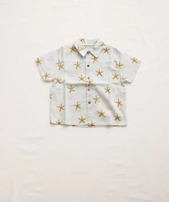 Fin & Vince Red, White And Blue Woven Button Up - Starfish
