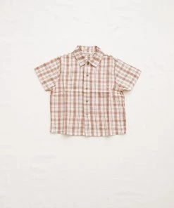 Fin & Vince Red, White And Blue Woven Button Up - Desert Plaid