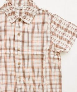Fin & Vince Red, White And Blue Woven Button Up - Desert Plaid