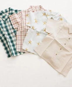 Fin & Vince Red, White And Blue Woven Button Up - Starfish