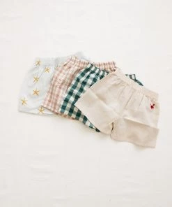 Fin & Vince Woven Trackies - Sand W/ Crab Embroidery