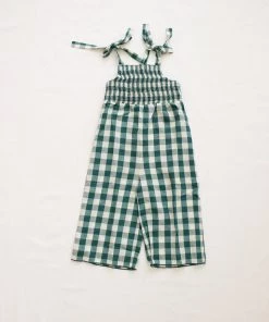 Fin & Vince Smocked Jumpsuit - Jade Check