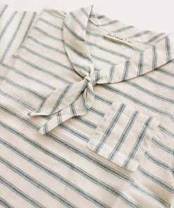 Fin & Vince Sailor Shirt - Ticking Stripe - Jade Spring/summer