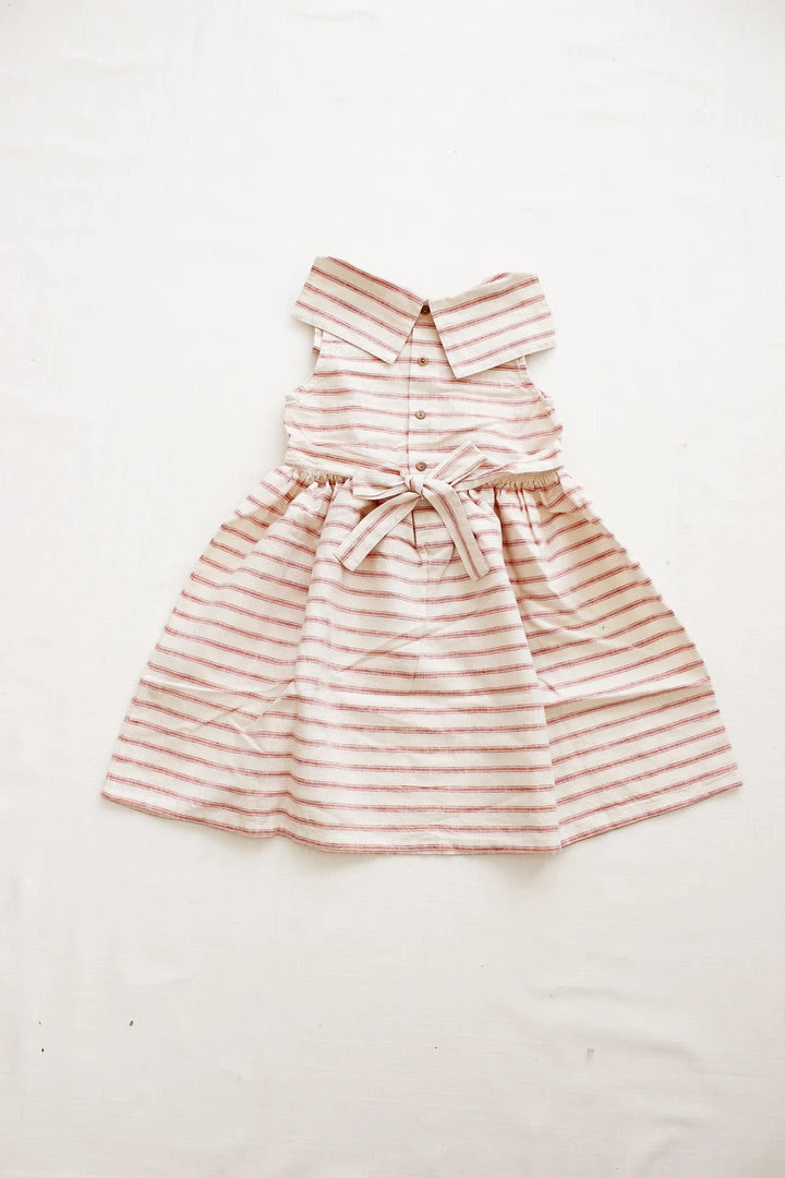 Fin & Vince Sailor Dress - Ticking Stripe Red, White And Blue 5 Fin & Vince Sailor Dress - Ticking Stripe Red, White And Blue