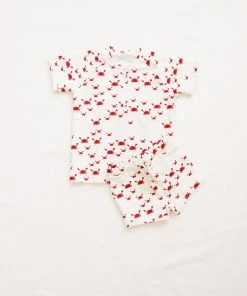 Fin & Vince Red, White And Blue Rash Guard - Crabs