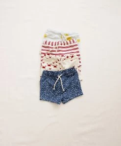 Fin & Vince Red, White And Blue Scuba Trunks - Island Flower - Ocean