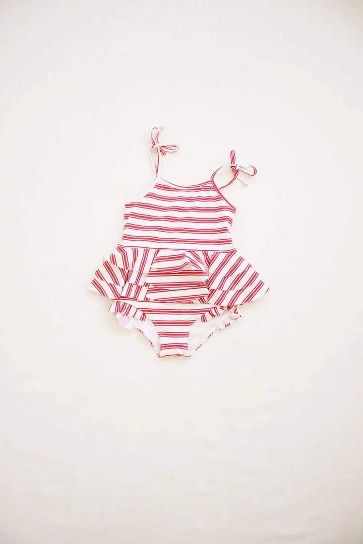 Fin & Vince Sunny Swimsuit - Ticking Stripe 4 Fin & Vince Sunny Swimsuit - Ticking Stripe
