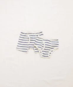 Fin & Vince Red, White And Blue Brief - Ticking Stripe - Vintage Blue