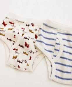 Fin & Vince Red, White And Blue Brief - Ticking Stripe - Vintage Blue