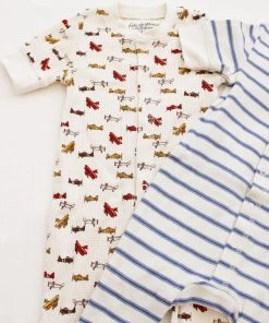 Fin & Vince Short Long John - Ticking Stripe - Vintage Blue