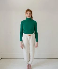 Fin & Vince Women's Ribbed Turtleneck - Jade