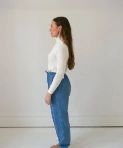 Fin & Vince Women's Ribbed Turtleneck - Milk Sale