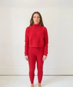 Fin & Vince Women's Crop Sweater - Chili