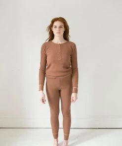 Fin & Vince Women's Waffle Home Pant - Cinnamon