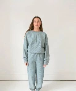 Fin & Vince Sale Women's Terry Sweater - Ocean