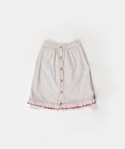 Fin & Vince Denim Midi Skirt - Grain Sack Stripe Spring/summer