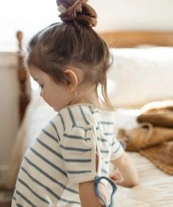 Fin & Vince Red, White And Blue Nightgown - Ticking Stripe - Vintage Blue