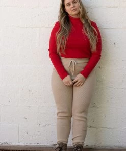 Fin & Vince Sale Women's Knit Jogger - Beige